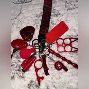14 Piece Self Help/Aid Custom Keychain - Red